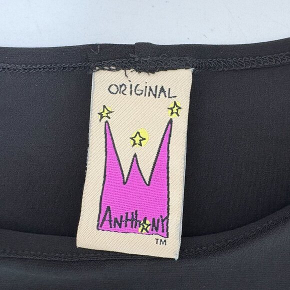 Original Anthony Tunic Top Size S Black Long Sleeve Asymmetric Stretch - Picture 4 of 13